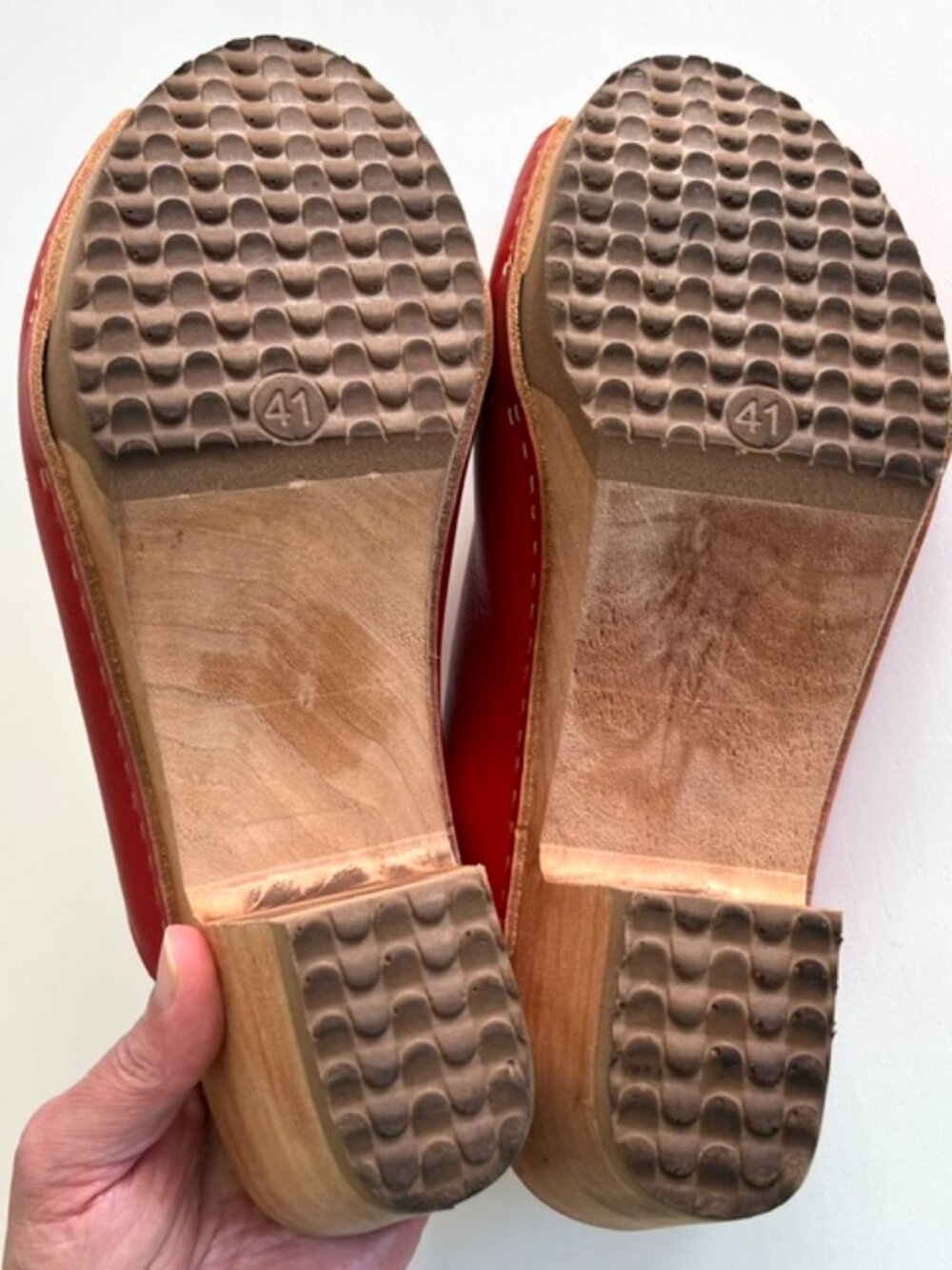 French Bosabo Red Leather Clog Mules | Size 41 - Picture 8 of 8